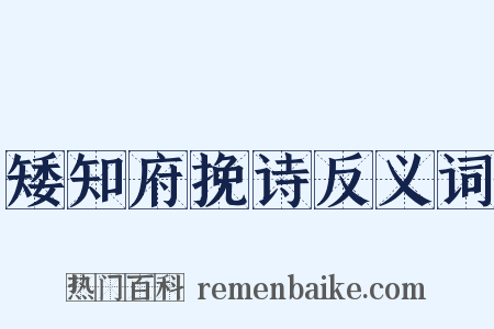 矮知府挽诗反义词是什么意思的图片